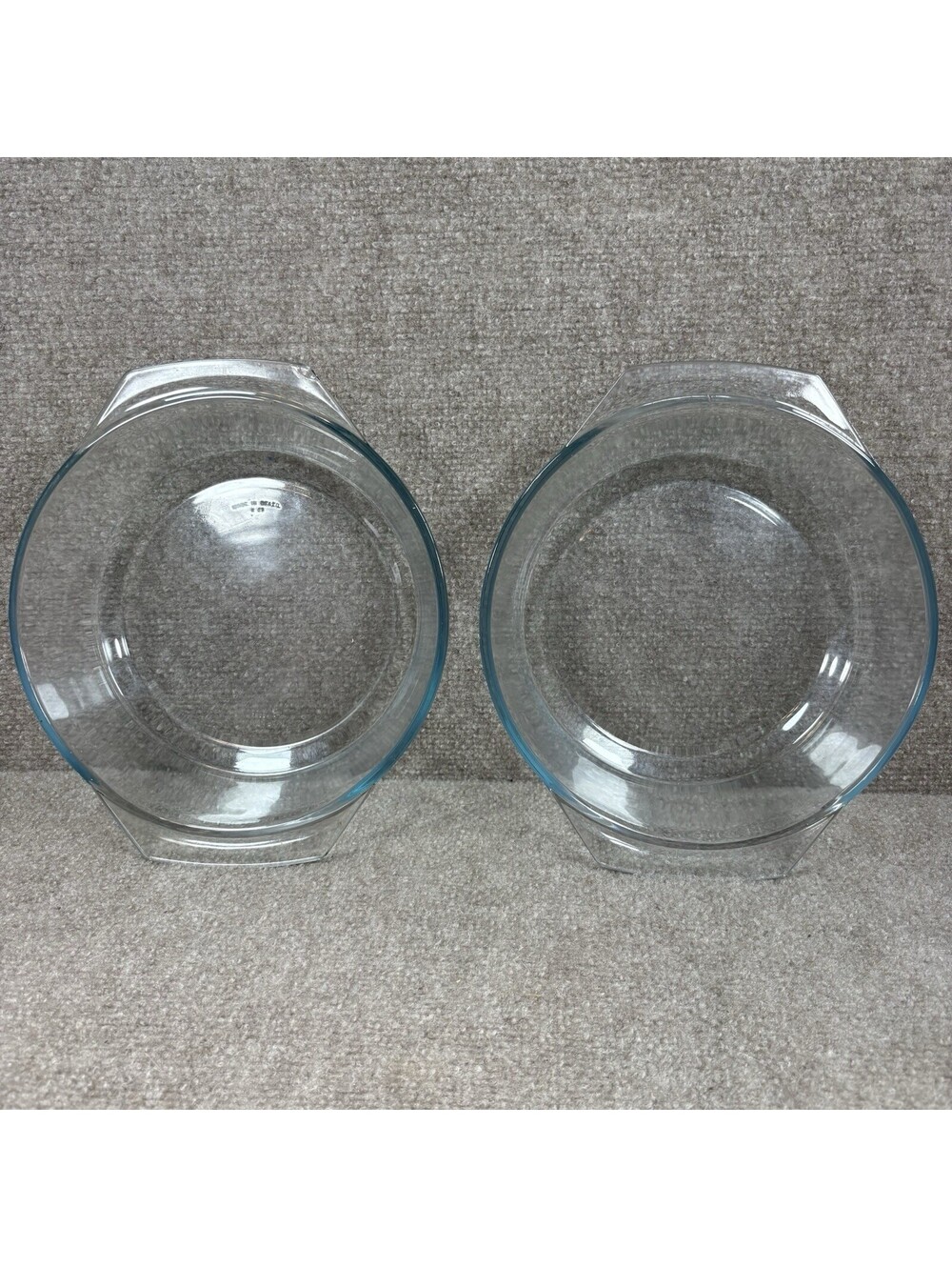 Vintage Marinex Brazil Clear Glass 2 Quart Casserole Baking Dish 9" Lot of 2